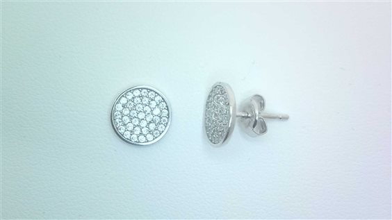 Orecchini Sommer Donna 9KT in Oro bianco Cubic Zirconia 9K DISCHI ZIRC G 1.40 B - 9K DISCHI ZIRC G 1.40 B